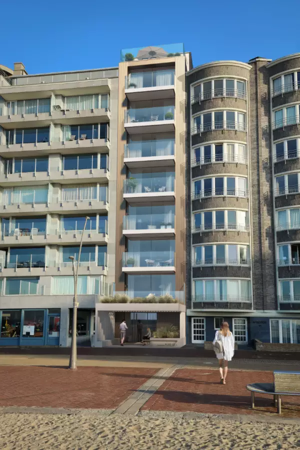 Kleinschalig nieuwbouwproject op de zeedijk van Oostduinkerke.